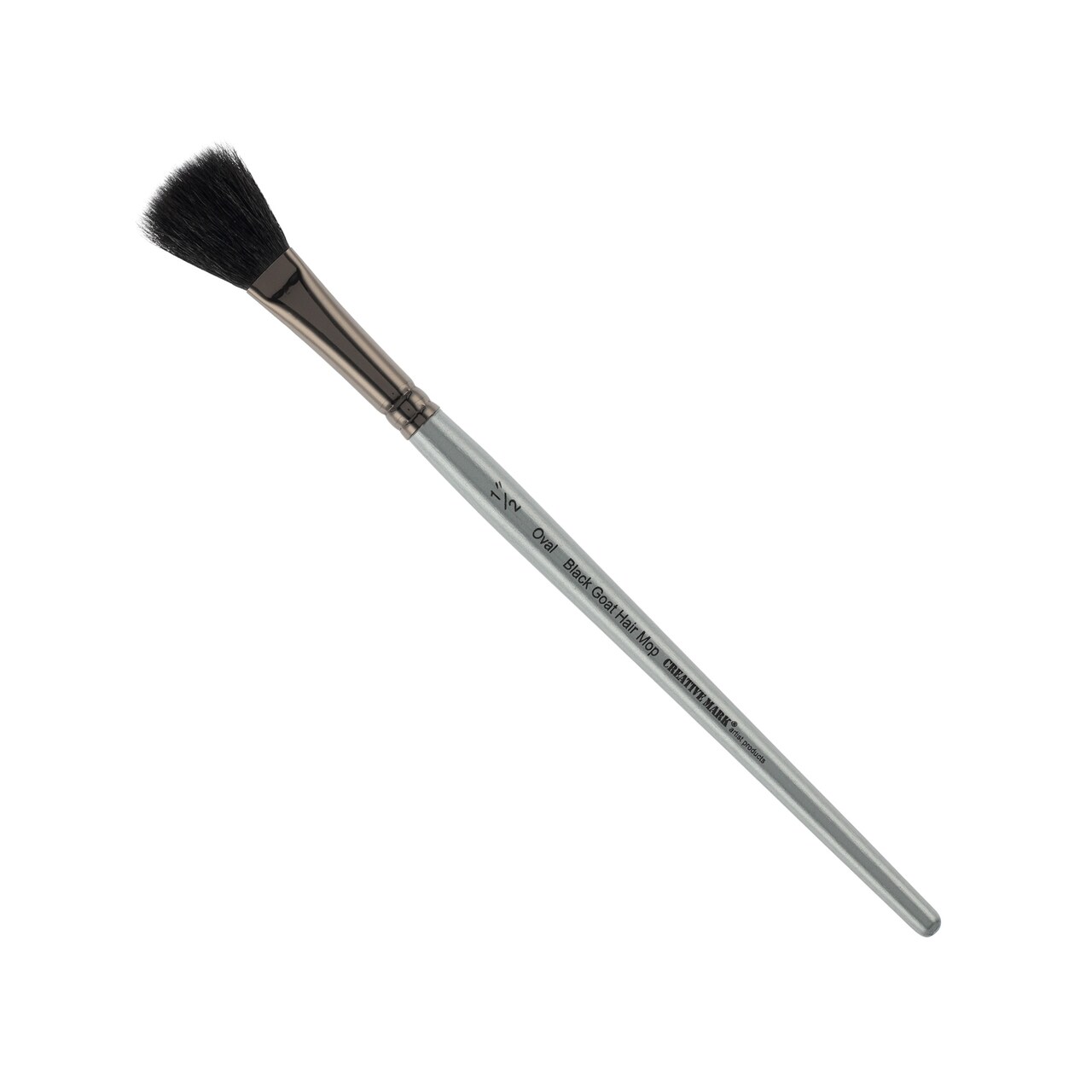 Creative Mark Goat Hair Mop Brush - Set of 2, 1/2" Oval, Natural Goat Hair for Watercolor, Oil, Acrylic & Makeup Blending – Ultra‑Soft Black Hair – Short‑Handle, High‑Absorbency Artist Mop